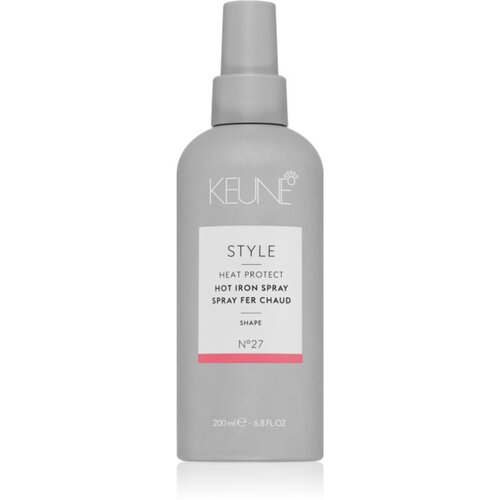 KEUNE Style Hot Iron Spray pr&amp;scaron;ilo za za&amp;scaron;čito las med toplotnim oblikovanjem z likalnikom ali kodralnikom za vse tipe las 200 ml Slike