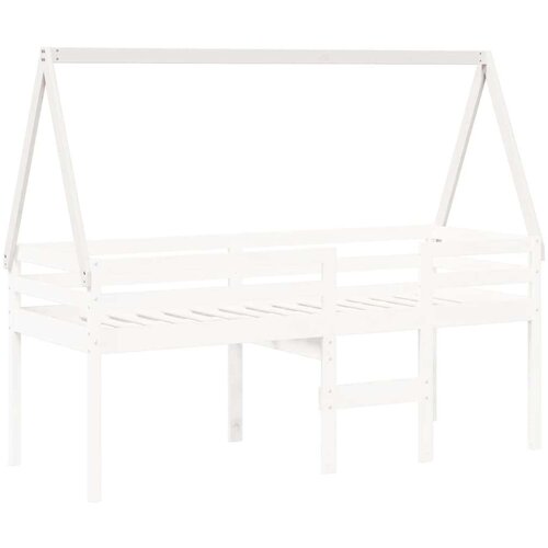 VidaXL krov za dječji krevet bijeli 209x95,5x88 cm masivna borovina Slike