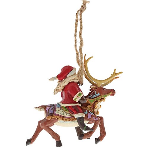Jim Shore figura Santa Riding Reindeer Hanging Ornament Figure Slike