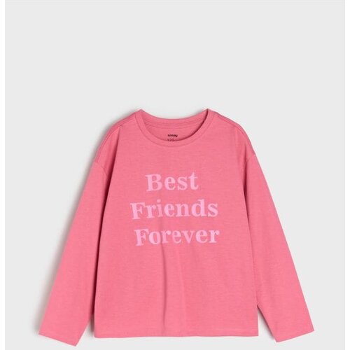 Sinsay Pamučna majica dugih rukava s natpisom Cijene