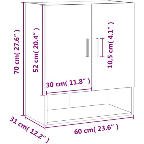 VidaXL Zidni ormarić bijeli 60 x 31 x 70 cm od konstruiranog drva Slike