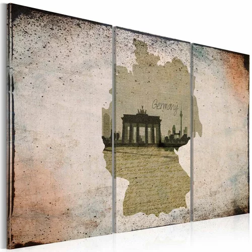  Slika - map: Germany Brandenburg Gate - triptych 120x80