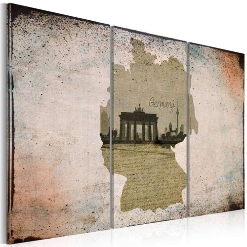  Slika - map: Germany Brandenburg Gate - triptych 120x80 Slike