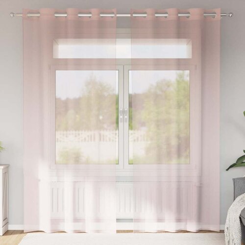 Voile zavjese s u&scaron;icama 2 kom svijetlo ružičaste 140x225 cm Cene