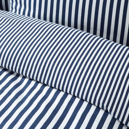 Catherine Lansfield Temno modra flanelna posteljnina za zakonsko posteljo 200x200 cm Stripe &amp;ndash; Slike