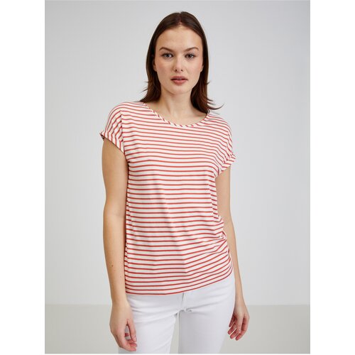 Orsay Red and white women's striped T-shirt - Women Slike