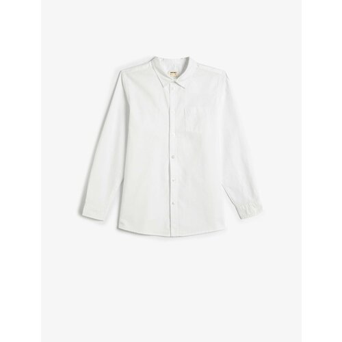 Koton School Shirt Long Sleeved, Pocket Detailed, Classic Collar Cotton. Cene