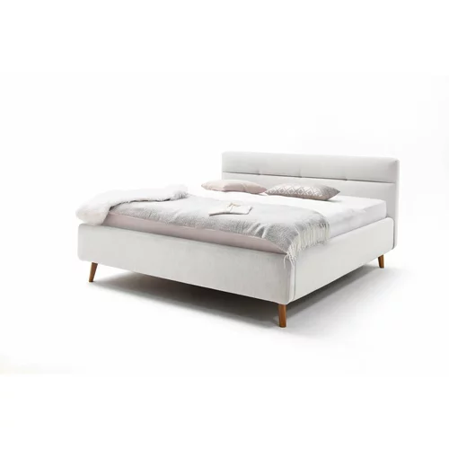Meise Möbel svijetlo sivi bračni krevet s podnicom i prostorom za pohranu Lotte, 160 x 200 cm