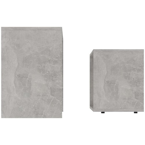  Set stolića za kavu boja betona 48x30x45 cm konstruirano drvo Slike