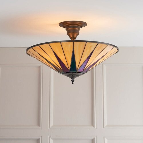 Endon 64043 - plafonski luster tiffany dark star 3xE27/60W/230V, prečnik 49 cm Slike