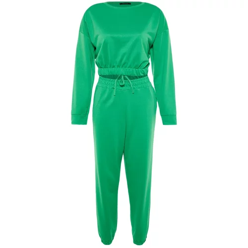 Trendyol Green Waist Detailed Knitted Top and Bottom Set
