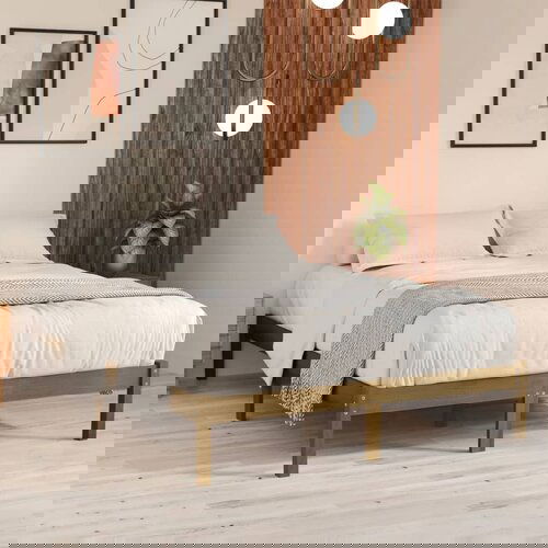 Furnova Posteljni okvir medeno rjav iz trdne borovine 200x200 cm, (21942033) Slike