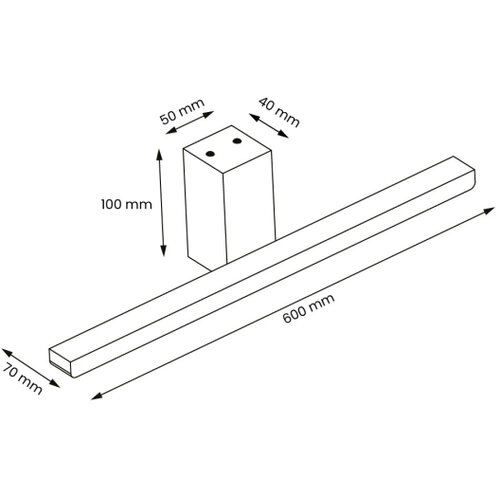  LED osvetljenje za kupatilsko ogledalo ARTEMIS LED/13,8W/230V 4000K 60 cm IP44 crna Slike