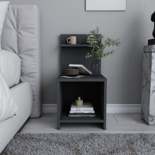 Hanah home Noćni ormarić Ullman 35,6x72x37,4cm Antracit Cene