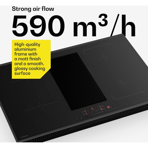 Klarstein Velaire indukcijska kuhalna plo&amp;scaron;ča z vgrajeno napo elegantna, minimalistična, zmogljiva 8400 V 80 cm Slike