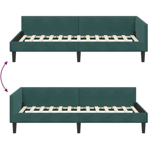 VidaXL krevetni okvir sa kutnim dizajnom tamnozelena 80 x 200 cm Slike