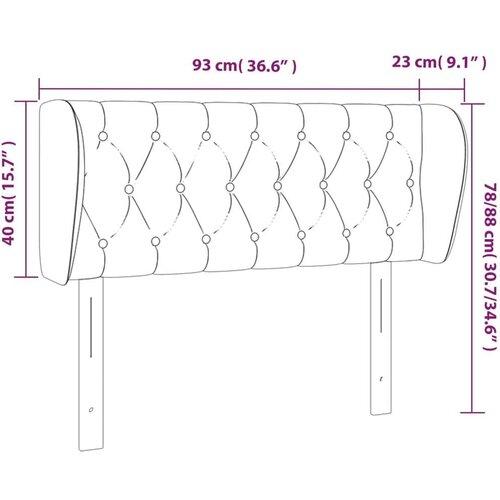  Uzglavlje s u&amp;scaron;ima krem 93x23x78/88 cm od tkanine Slike