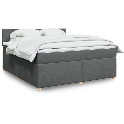 vidaXL Box spring postelja z vzmetnico temno siva 180x200 cm blago Cene