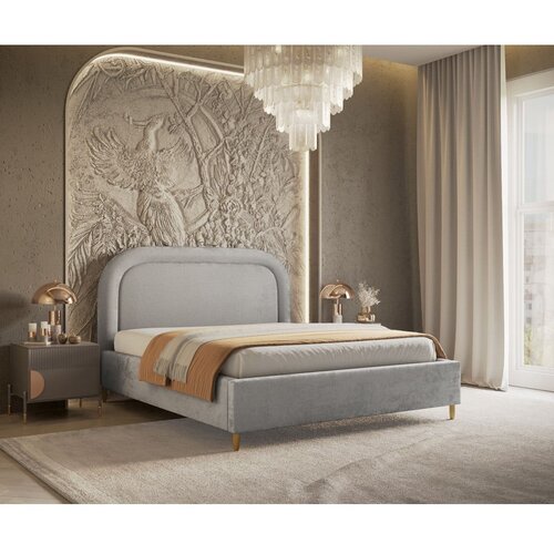 Maison de R&amp;ecirc;ve Svetlo siva oblazinjena zakonska postelja s prostorom za shranjevanje z letvenim dnom 180x200 cm Mija &amp;ndash; Slike