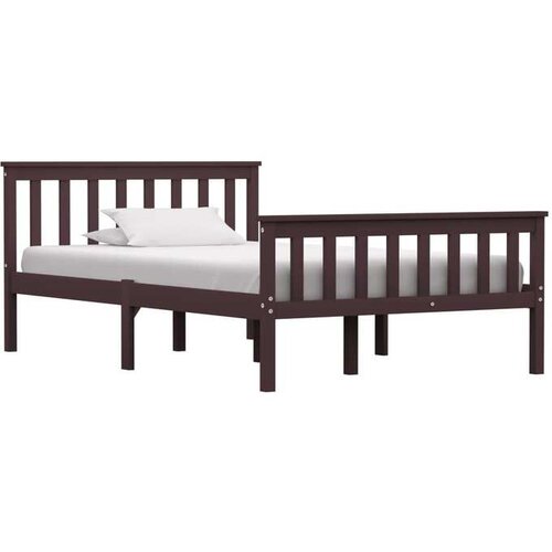  Posteljni okvir temno rjav iz trdne borovine 120x200 cm Cene