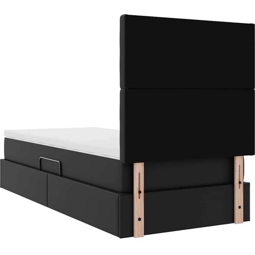  Krevet s od storage s madracem Crna 100 x 200 cm Lažna koža Slike