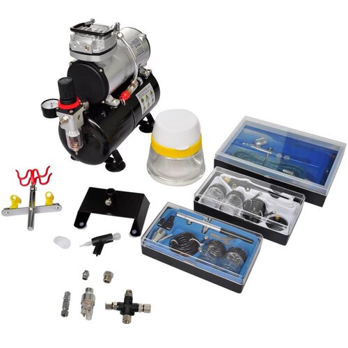 3 Airbrush kompresor komplet s 3 pi&amp;scaron;tolami Slike