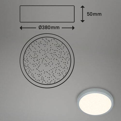 BRILONER 3704-014-LED prigu&amp;scaron;iva stropna svetiljka runa LED/22W/230V srebrna + daljinski upravljač Slike