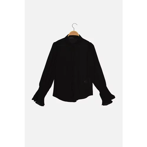 Trendyol Black Petite Sleeve Detailed Shirt