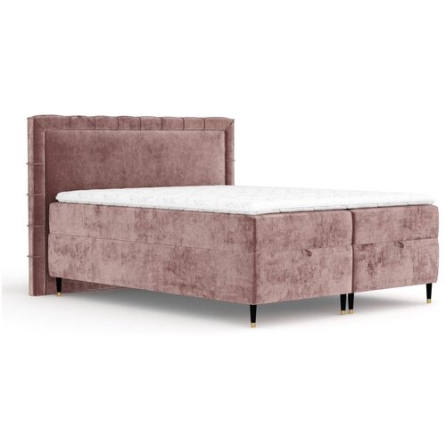 Maison de R&amp;ecirc;ve Rožnata boxspring postelja s prostorom za shranjevanje 200x200 cm Voyage &amp;ndash; Slike