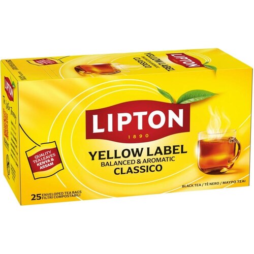 Lipton Črni čaj Yellow Label - 25 čajnih vrečk Cene