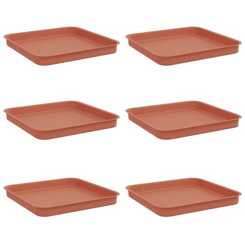 vidaXL Kvadraten cvetlični pladenj 6 pcs Kamnito rdeča, (5000207630) Cene