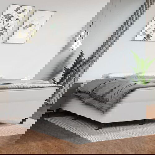 The Living Store Posteljni okvir bel 140x200 cm umetno usnje - Box Spring Posteljni Okvir, (21517082) Slike