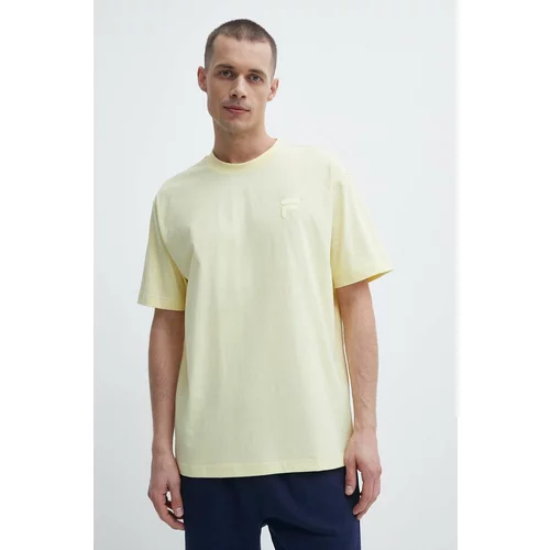 Fila Bombažna kratka majica Loum moška, rumena barva, FAM0676