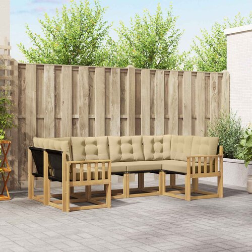  Set vanjskih sofa 6 kom. Bijela i bež Smeđa 245 x 128,5 x 73 cm Cene