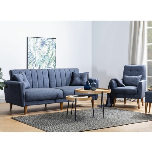 Aqua-TKM06-1048 dark blue sofa-bed set Slike