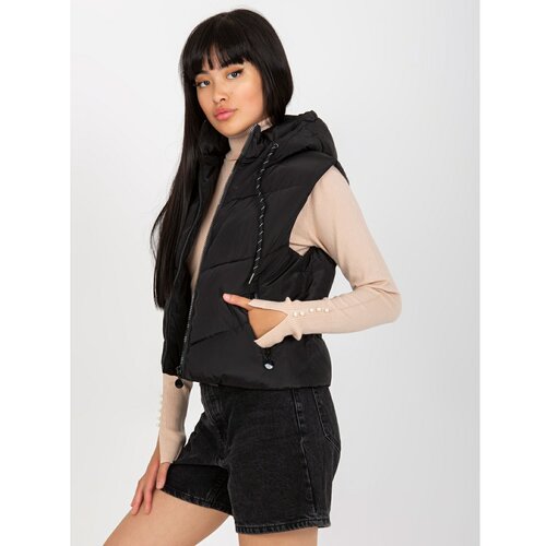 Fashion Hunters Black short down vest with quilting Slike