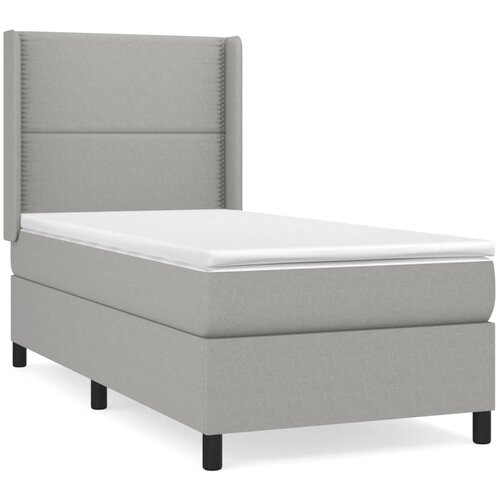 Maison Chic Box spring postelja - Vzmetna postelja z vzmetnico svetlo siva 80x200 cm blago SL19977, (21893629) Cene