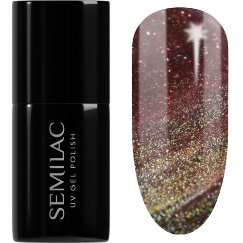 Semilac UV Hybrid Galaxy Flash gel lak za nohte z uporabo UV/LED lučke odtenek 824 Digital Red 7 ml Cene