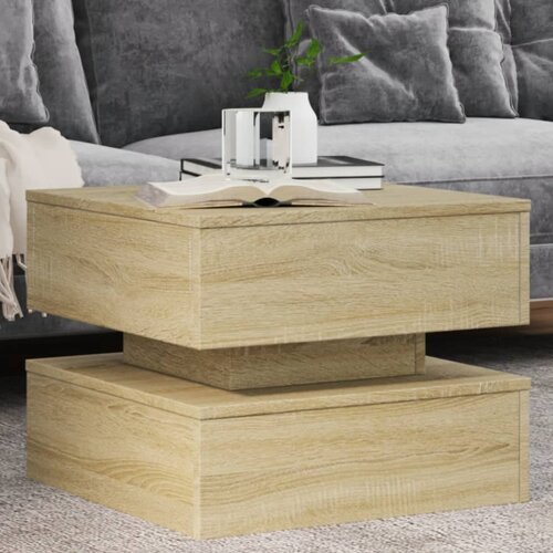 The Living Store Klubska mizica z LED lučkami sonoma hrast 50x50x40 cm - Klubska Mizica, (21574472) Slike