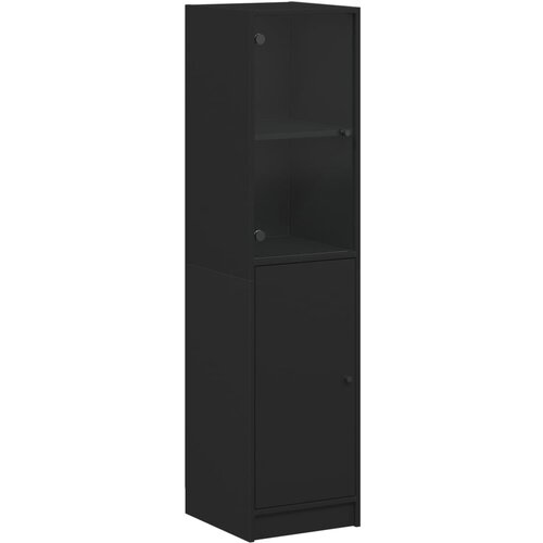VidaXL Visoka omara s steklenimi vrati črna 35x37x142 cm, (21025798) Slike