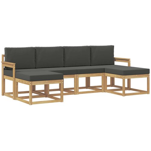 vidaXL Zunanja garnitura za sedenje 6 pcs Bela in antracit Poliester, (5000280206) Cene