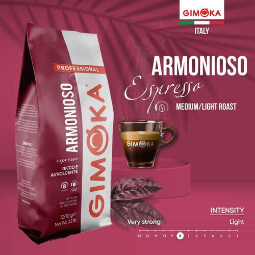 GIMOKA Professional Armonioso pržena kafa u zrnu 1000G Slike