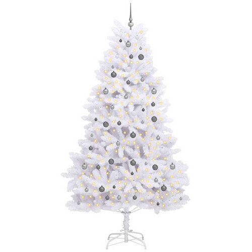  Umjetno božićno drvce Bijelo 128 x 128 x 270 cm PVC i metal Slike