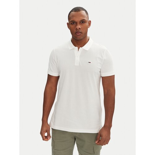 Tommy Jeans Polo majica DM0DM20676 Bela Slim Fit Slike
