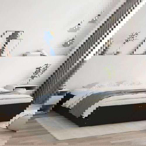 Furnova Posteljni okvir s predali črn 150x200 cm inženirski les, (21934225) Slike
