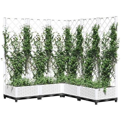  Vrtna sadilica s re&amp;scaron;etkom bijela 120 x 120 x 121,5 cm PP Slike