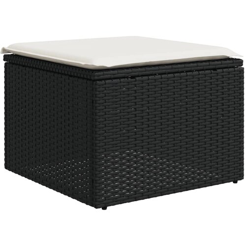  6-dijelni set vrtnih sofa s jastucima crni od poliratana Crna 55 x 55 x 37 cm Slike
