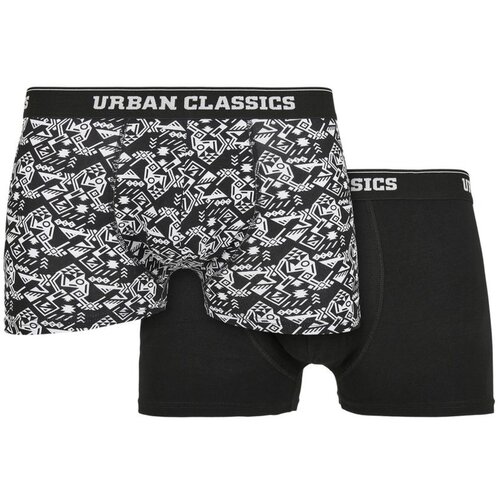 Urban Classics muške bokserice Organic 2-Pack Detail Aop+black Slike