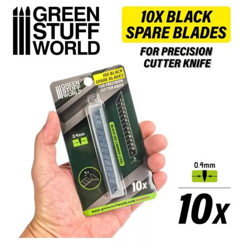 Green Stuff World 10x cuchillas negras SK5 9mm/ 10x black spare SK5 9mm blades Slike