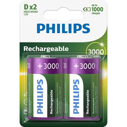 Philips R20B2A300/10 - 2 kom Punjive D baterije MULTILIFE NiMH/1,2V/3000 mAh Cene